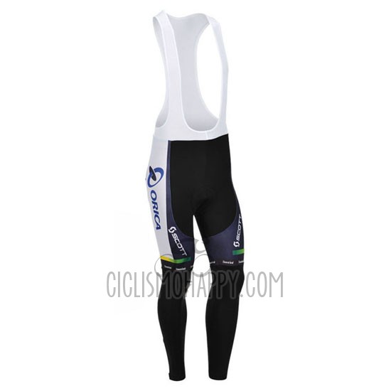 Orica GreenEDGE Cycling Jersey Bib Tight 2013 Long Sleeve White and Green